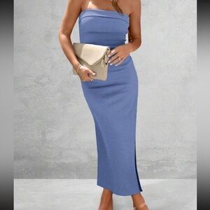 Midi strapless dress